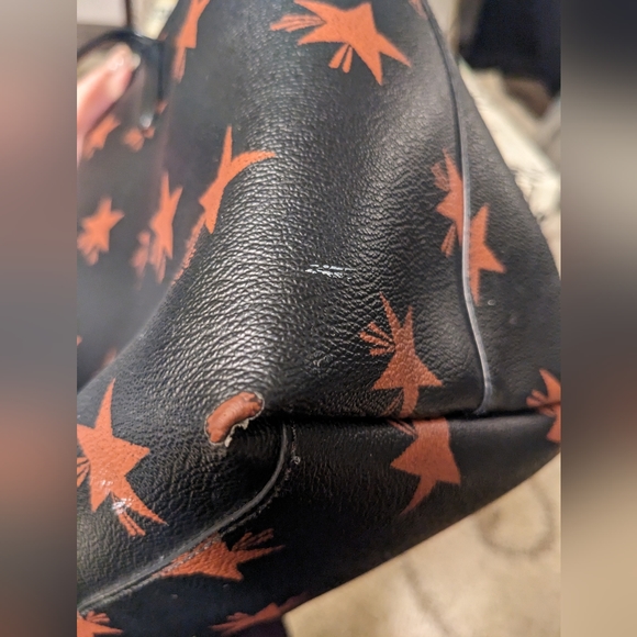 COACH STAR CANYON PRINT COATED CANVAS LARGE CITY Stars TOTE (Black & Brown) - Picture 5 of 8